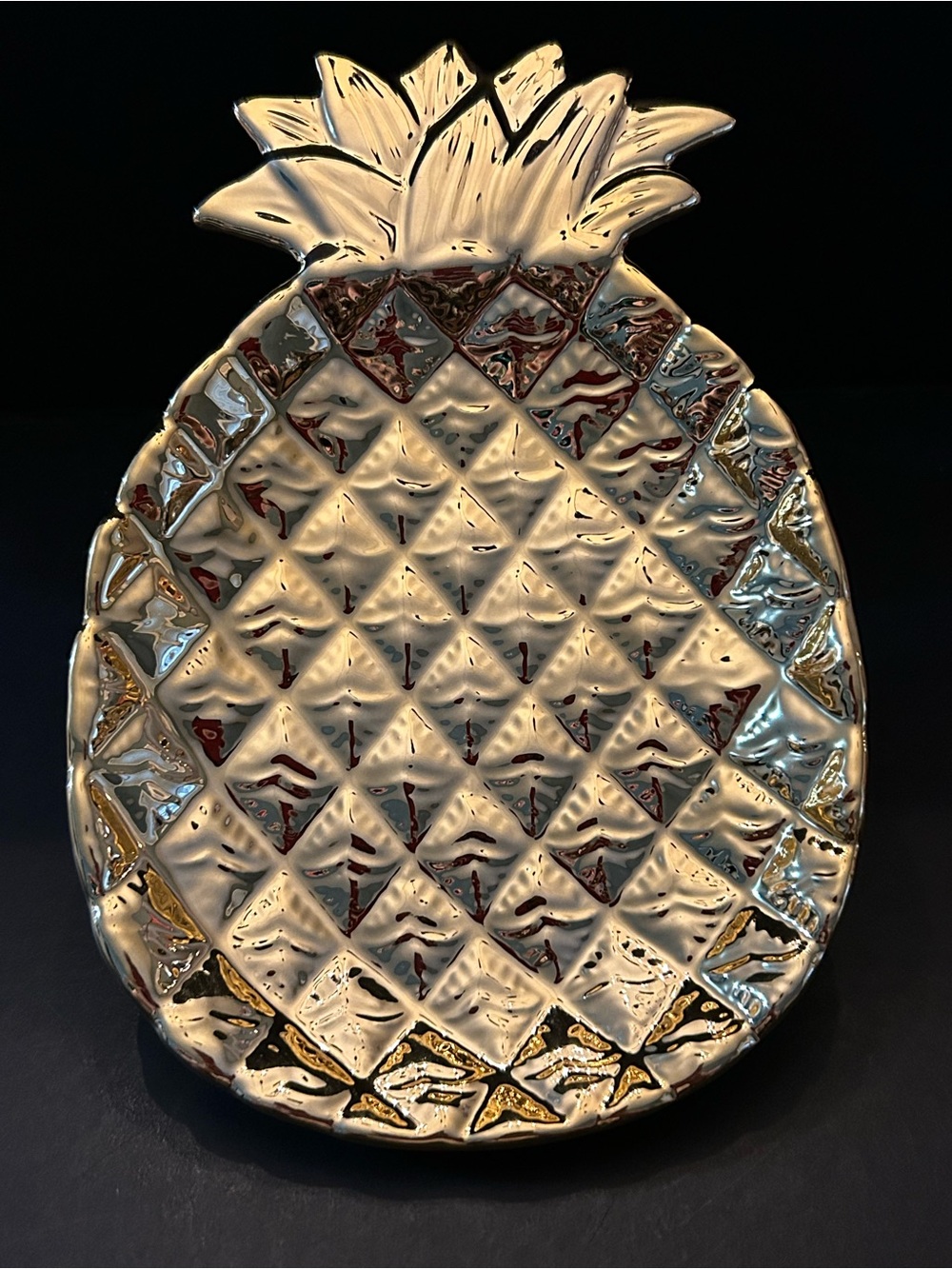 Gold Pineapple Trinket Dish - Home Art Ceramics - Picture 5 of 5